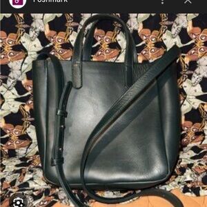 ISO BAGGU dark green leather crossbody bag